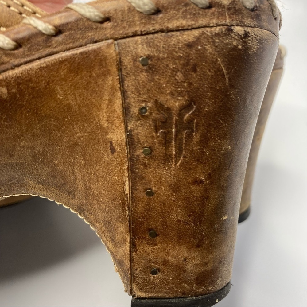 Vintage‎ Frye Charlotte ring leather mules clogs size 7 - Picture 10 of 16